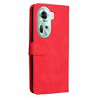 For  OPPO Reno11 5G Global Skin Feel Life Tree Metal Button Leather Phone Case(Red) - 3