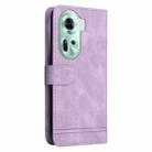 For  OPPO Reno11 5G Global Skin Feel Life Tree Metal Button Leather Phone Case(Purple) - 3