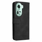 For  OPPO Reno11 5G Global Skin Feel Life Tree Metal Button Leather Phone Case(Black) - 3
