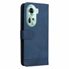 For  OPPO Reno11 5G Global Skin Feel Life Tree Metal Button Leather Phone Case(Blue) - 3