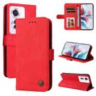 For OPPO Reno11 F Global / F25 Pro Global Skin Feel Life Tree Metal Button Leather Phone Case(Red) - 1