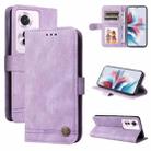 For OPPO Reno11 F Global / F25 Pro Global Skin Feel Life Tree Metal Button Leather Phone Case(Purple) - 1