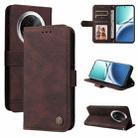 For OPPO A3 Pro 5G Skin Feel Life Tree Metal Button Leather Phone Case(Brown) - 1