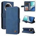 For OPPO A3 Pro 5G Skin Feel Life Tree Metal Button Leather Phone Case(Blue) - 1