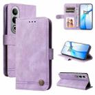 For OPPO K12 Skin Feel Life Tree Metal Button Leather Phone Case(Purple) - 1