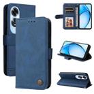 For OPPO A60 4G Global Skin Feel Life Tree Metal Button Leather Phone Case(Blue) - 1