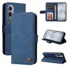 For OPPO K12x Skin Feel Life Tree Metal Button Leather Phone Case(Blue) - 1