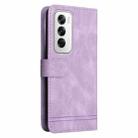 For OPPO Reno12 5G Global Skin Feel Life Tree Metal Button Leather Phone Case(Purple) - 3