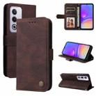 For OPPO A3 Pro 5G Global / India Skin Feel Life Tree Metal Button Leather Phone Case(Brown) - 1