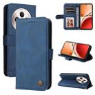 For OPPO Reno12 F 4G Skin Feel Life Tree Metal Button Leather Phone Case(Blue) - 1