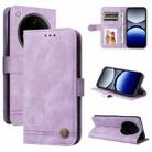 For OPPO Find X8 Pro Skin Feel Life Tree Metal Button Leather Phone Case(Purple) - 1