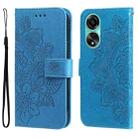 For OPPO A78 4G Seven-petal Flowers Embossing Leather Phone Case(Blue) - 1