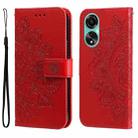 For OPPO A78 4G 7-petal Flowers Embossing Leather Phone Case(Red) - 1