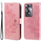 For OPPO A79 5G Seven-petal Flowers Embossing Leather Phone Case(Rose Gold) - 1