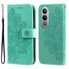 For OPPO K12 Seven-petal Flowers Embossing Leather Phone Case(Green) - 1