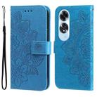 For OPPO A60 4G Global 7-petal Flowers Embossing Leather Phone Case(Blue) - 1