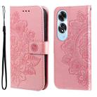 For OPPO A60 4G Global Seven-petal Flowers Embossing Leather Phone Case(Rose Gold) - 1