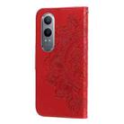 For OPPO K12x Seven-petal Flowers Embossing Leather Phone Case(Red) - 3