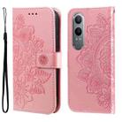 For OPPO K12x Seven-petal Flowers Embossing Leather Phone Case(Rose Gold) - 1