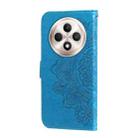 For OPPO Reno12 F 5G Global Seven-petal Flowers Embossing Leather Phone Case(Blue) - 3