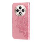 For OPPO Reno12 F 5G Global Seven-petal Flowers Embossing Leather Phone Case(Rose Gold) - 3