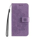 For OPPO A3 Pro 5G Global / India Seven-petal Flowers Embossing Leather Phone Case(Light Purple) - 2
