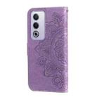 For OPPO A3 Pro 5G Global / India Seven-petal Flowers Embossing Leather Phone Case(Light Purple) - 3