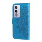 For OPPO A3 Pro 5G Global / India Seven-petal Flowers Embossing Leather Phone Case(Blue) - 3