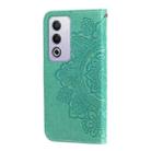 For OPPO A3 Pro 5G Global / India Seven-petal Flowers Embossing Leather Phone Case(Green) - 3