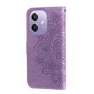 For OPPO A3x 4G / A3x 5G India Seven-petal Flowers Embossing Leather Phone Case(Light Purple) - 3