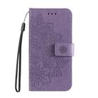 For OPPO Reno12 F 4G Seven-petal Flowers Embossing Leather Phone Case(Light Purple) - 2