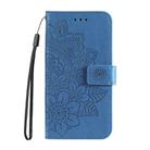 For OPPO Reno12 F 4G Seven-petal Flowers Embossing Leather Phone Case(Blue) - 2