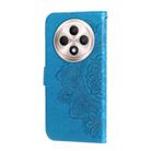 For OPPO Reno12 F 4G Seven-petal Flowers Embossing Leather Phone Case(Blue) - 3