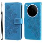 For OPPO Find X8 Seven-petal Flowers Embossing Leather Phone Case(Blue) - 1