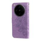 For OPPO Find X8 Pro Seven-petal Flowers Embossing Leather Phone Case(Light Purple) - 3