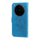 For OPPO Find X8 Pro Seven-petal Flowers Embossing Leather Phone Case(Blue) - 3