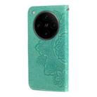 For OPPO Find X8 Pro Seven-petal Flowers Embossing Leather Phone Case(Green) - 3