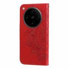 For OPPO Find X8 Pro Seven-petal Flowers Embossing Leather Phone Case(Red) - 3