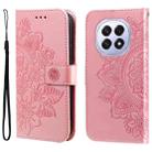 For OPPO F29 5G Global Seven-petal Flowers Embossing Leather Phone Case(Rose Gold) - 1