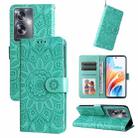 For OPPO A79 5G Embossed Sunflower Leather Phone Case(Green) - 1