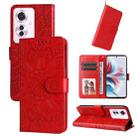 For OPPO Reno11 F Global / F25 Pro Global Embossed Sunflower Leather Phone Case(Red) - 1