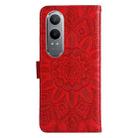 For OPPO K12x Embossed Sunflower Leather Phone Case(Red) - 3