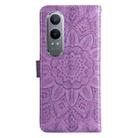 For OPPO K12x Embossed Sunflower Leather Phone Case(Purple) - 3