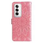 For OPPO Reno12 5G Global Embossed Sunflower Leather Phone Case(Rose Gold) - 3