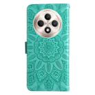 For OPPO Reno12 F 5G Global / Reno12 F 4G Embossed Sunflower Leather Phone Case(Green) - 3