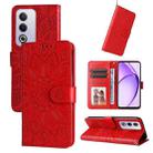 For OPPO A3 Pro 5G Global / India Embossed Sunflower Leather Phone Case(Red) - 1