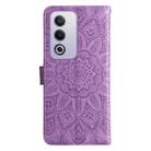 For OPPO A3 Pro 5G Global / India Embossed Sunflower Leather Phone Case(Purple) - 3