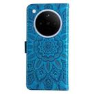For OPPO Find X8 Embossed Sunflower Leather Phone Case(Blue) - 3