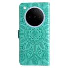 For OPPO Find X8 Embossed Sunflower Leather Phone Case(Green) - 3