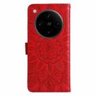 For OPPO Find X8 Pro Embossed Sunflower Leather Phone Case(Red) - 3
